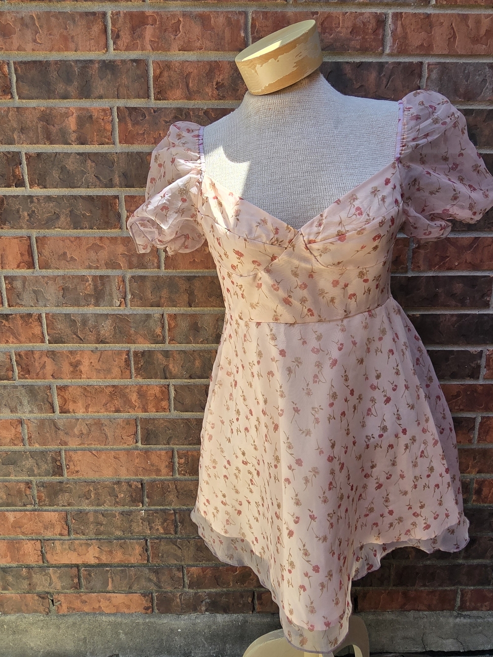 Cider Romantic Gestures Puff Sleeve Mini Dress S Fairy Whimsical Dainty - Picture 1 of 10